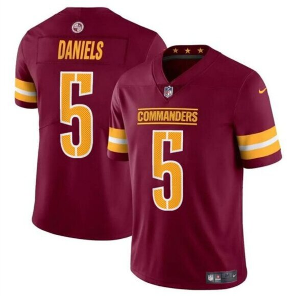Mens Youths5 Jayden Daniels Burgundy Vapor Limited Stitched Jersey